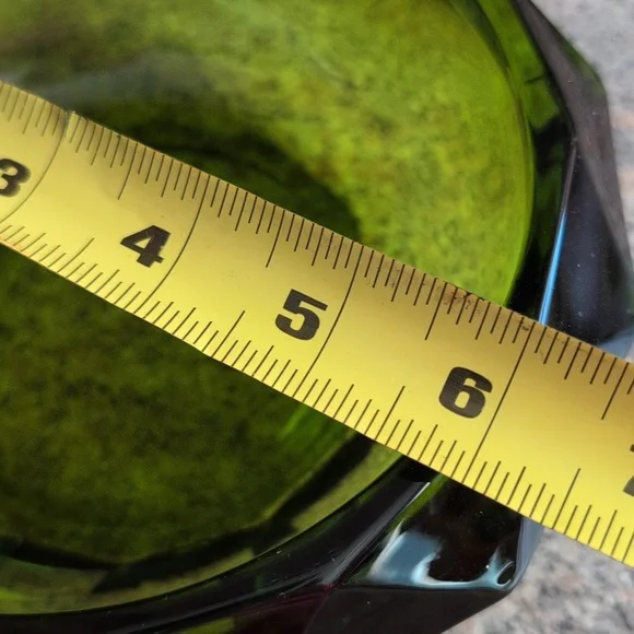 Vintage Viking Glass Emerald Green Diamond Point Candy Dish Compote - Picture 9 of 11